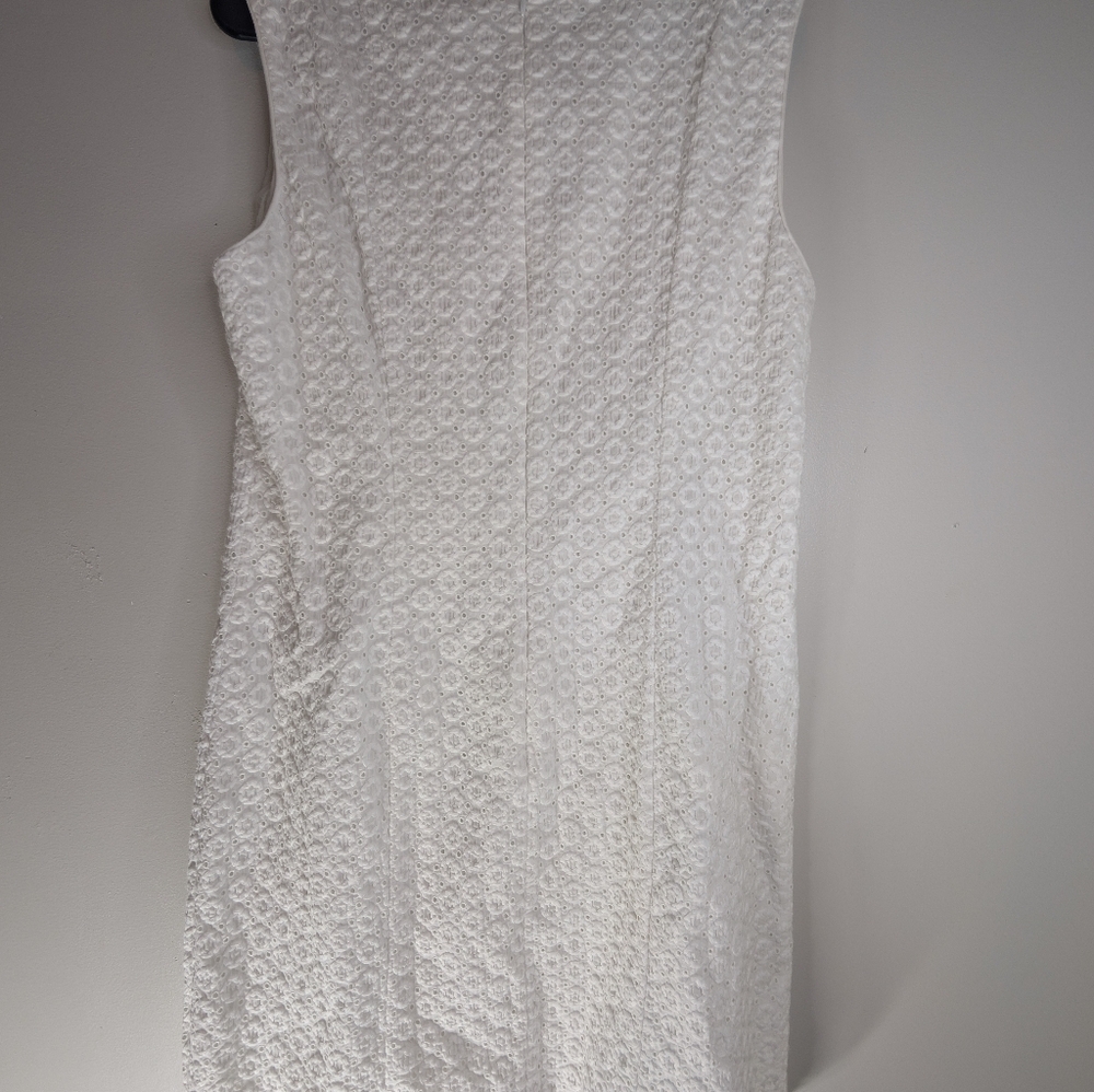Pendleton Elegant White Sleeveless Eyelet Dress S… - image 3